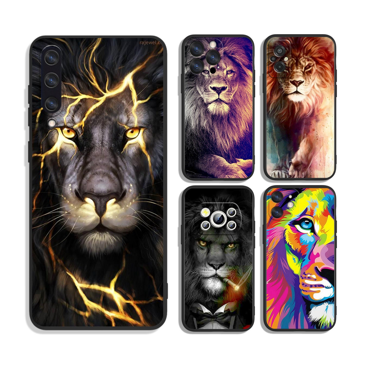 Lion Protective Cases for iPhone & Samsung S24 S23 S22 S21 A25 A15 A54 A53 A52 A34 A33 A32 A14 A13 4G 5G