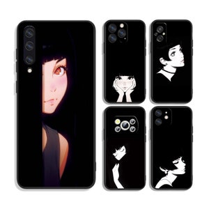 Japanese Anime Manga girl face Protective Cases for iPhone & Samsung S24 S23 S22 S21 A25 A15 A54 A53 A52 A34 A33 A32 A14 A13 4G 5G