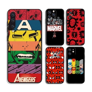 Superheroes Avengers Protective Cases for iPhone & Samsung S24 S23 S22 S21 A25 A15 A54 A53 A52 A34 A33 A32 A14 A13 4G 5G