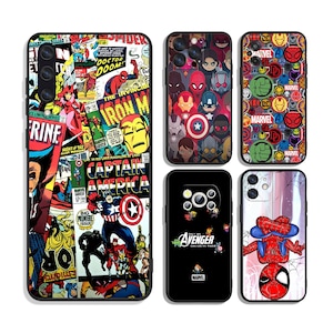 Superheroes Avengers Protective Cases for iPhone & Samsung S24 S23 S22 S21 A25 A15 A54 A53 A52 A34 A33 A32 A14 A13 4G 5G