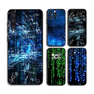 Abstract matrix Protective Cases for iPhone & Samsung S24 S23 S22 S21 A25 A15 A54 A53 A52 A34 A33 A32 A14 A13 4G 5G