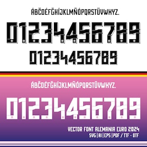 New Font Vector Jersey Alemania Euro 2024 / Font SVG, Ai, Eps, Pdf, TTF OTF / Cutting Kit, Vector File Kit Shirt Soccer. imagen 1