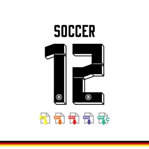 New Font Vector Jersey Alemania Euro 2024 / Font SVG, Ai, Eps, Pdf, TTF OTF / Cutting Kit, Vector File Kit Shirt Soccer. imagen 2