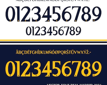 New Font Vector Jersey Real Madrid 2024 / Font SVG, Ai, Eps, Pdf, *TTF | *OTF / Cutting Kit, Vector File | Kit Shirt Soccer.