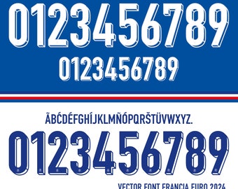 New Font Vector Jersey France Euro 2024 / Font SVG, Ai, Eps, Pdf, *TTF | *OTF / Cutting Kit, Vector File | Kit Shirt Soccer.