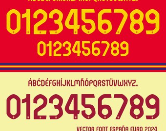 New Font Vector Jersey España Euro 2024 Vector Pattern / Font SVG, Ai, Eps, Pdf, *TTF | *OTF / Cutting Kit, Vector File | Kit Shirt Soccer.