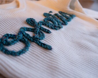 Embroidered Personalized Baby Name Sweater