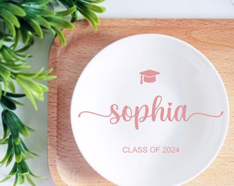 Custom Graduation Ring Dish ,Jewelry Dish,Dorm Decor,Personalized Graduation Gift,Graduation University Jewelry,Class of 2024 College