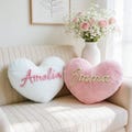 Personalized Heart Pillow: Custom Name Design, Sweet Gift For Girls