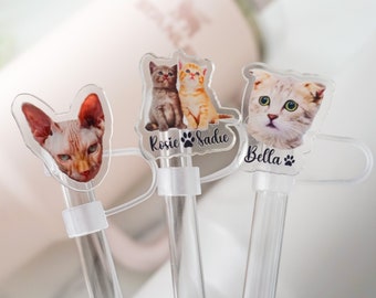 Custom Pet Portrait Straw Topper: Stanley Cup Accessory