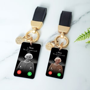 Gepersonaliseerde sleutelhanger met foto: herdenkingscadeau, vaderdagcadeau