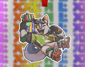 XXL Woofia acryl sleutelhanger, op maat gesneden chibi anime bedeltje, schattig harig bara personage kunst ornament