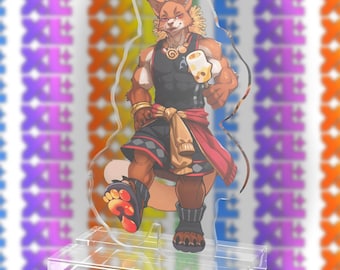 XXL Woofia Enemy Acrylic Standee, Bara Video Game Collectible, Figurka postaci w stylu anime, Furry Fandom Merch