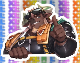 Naklejki XXL Woofia Peeker, naklejka z gry Furry Fandom, grafika z gry inspirowana anime, naklejka winylowa z postacią Bara
