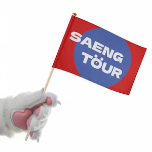 Bandiera XXL del tour di Woofia Saeng, accessorio per cosplay di giochi Furry Fandom, bandiera a mano con arte Bara Anime