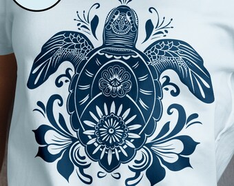 Turtle. Sea Turtle. Ocean. Sea. Unisex Garment-Dyed T-shirt