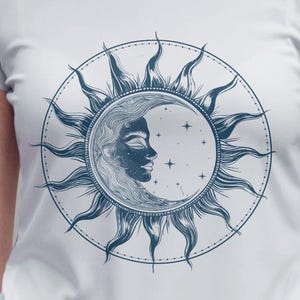 Celestial Sun Moon Phase Spirituelle astrologische Karte Galaxy kosmische Astrologie
