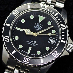 Vintage Tag Heuer 1000 Professional Watch 980.013B - Classic Black Dial with Box&Paper