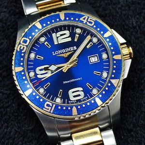 Longines HydroConquest 300M Ref.L3.640.3 Swiss Blue Two Tone Watch - Box&Paper