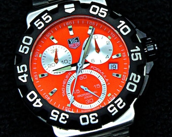 Reloj suizo profesional TAG Heuer Fórmula 1 Cronógrafo de cuarzo Ref. CAH1113 Naranja