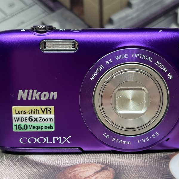 Nikon COOLPIX S3300 16.0 MP Digital Camera - Purple Retro camera