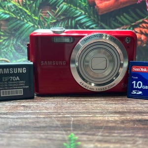 Appareil photo numérique Samsung ES65 Rouge 12,2 MP Chargeur + Carte SD 1 Go + Batterie Testé