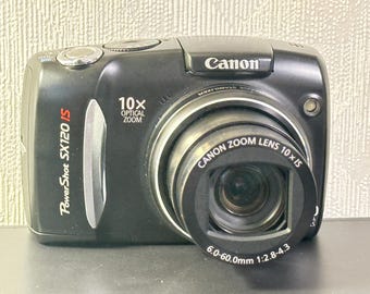 Canon Powershot Sx120 IS Digital Camera Black Mega Pixels