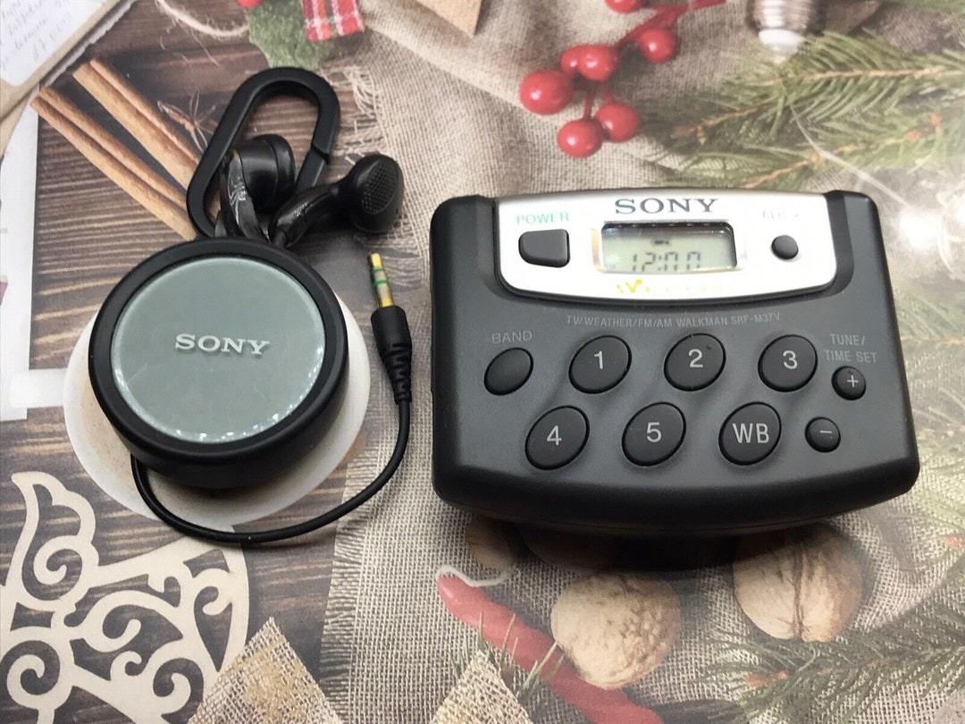 Vintage Sony Walkman SRF-M37V Portable AM/FM Weather Radio Headphones ...