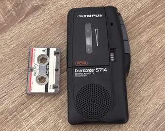 Olympus Pearlcorder S901 - Dictaphone Microcassette Métal Bleu - Pour Pièces Ou Réparation