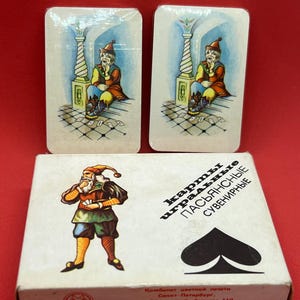 Sowjetische Spielkarten UdSSR Solitairekarten Souvenirkarten zwei Decks mit 54 Karten