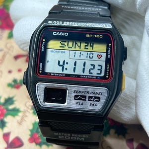 Casio BP-120 Blood Pressure Monitor Vintage Watch Digital Sensor