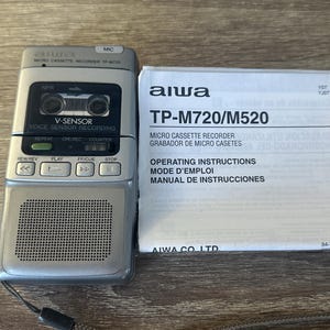 Vintage Retro Sprachrekorder Mikrokassettenrekorder Aiwa TP-M720