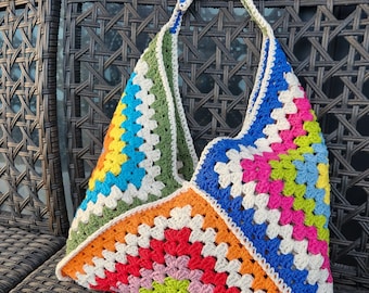 Crochet Tote Bag, Fashion, Beach Bag, Grocery Bag, Gift, Summer, Aesthetic, Cute, Accessories, Everyday Bag, Pretty, Colourful, Trendy, Chic