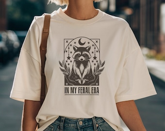 In My Feral Era Racoons Shirt, Raccoon Shirt Mystical Tee, Raccoon Lovers, Retro Raccoon Moon Tshirt, Tarot Card Shirts, Raccoon Gifts