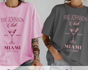 Luxury Bachelorette Merch, Beach Bachelorette Party, Social Cocktail Club, Bridal Party Gifts, Custom Name Crewneck, custom location shirt