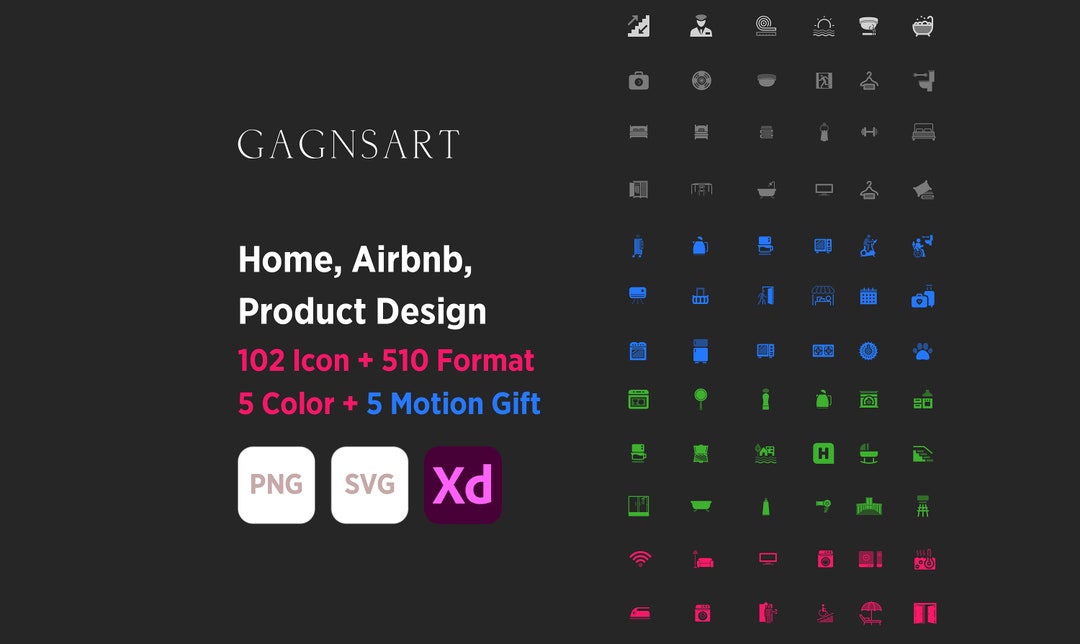 Home Icon Pack / 102 Icons 510 Formats 5 Motion / Airbnb Icons / Modern ...