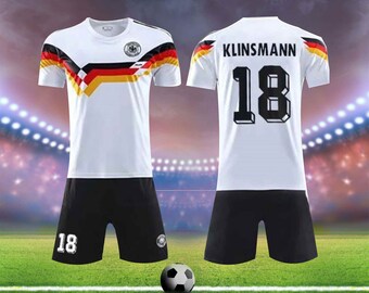 Deutschland 1988-1990 Trikot-Set / Deutschland-Fußballtrikot und Shorts - Trikotset für Erwachsene und Kinder / Personalisierte Trikots