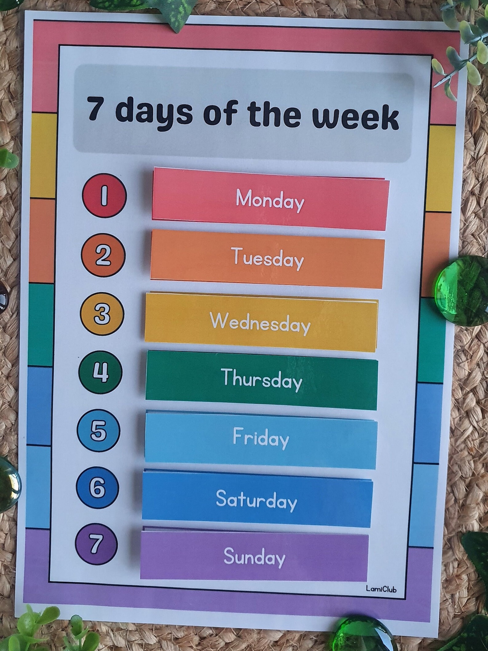 7 Days of the Week Printable Chart & Rainbow Tracing Worksheet for ...