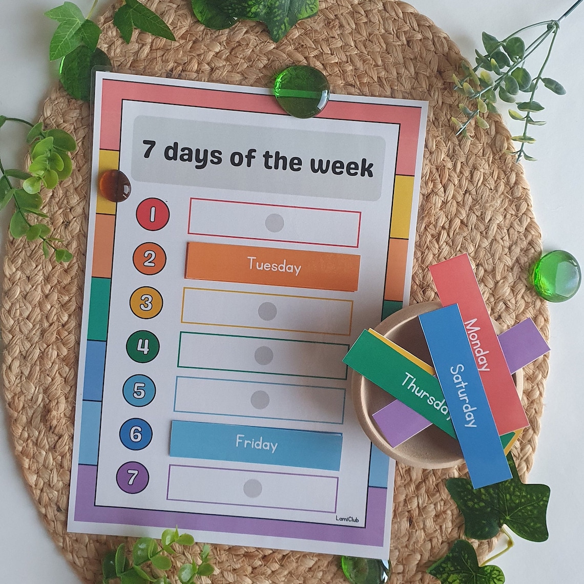 7 Days of the Week Printable Chart & Rainbow Tracing Worksheet for ...
