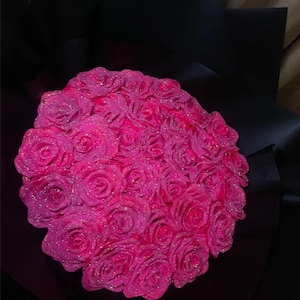 Pink Glitter Rose Bouquet
