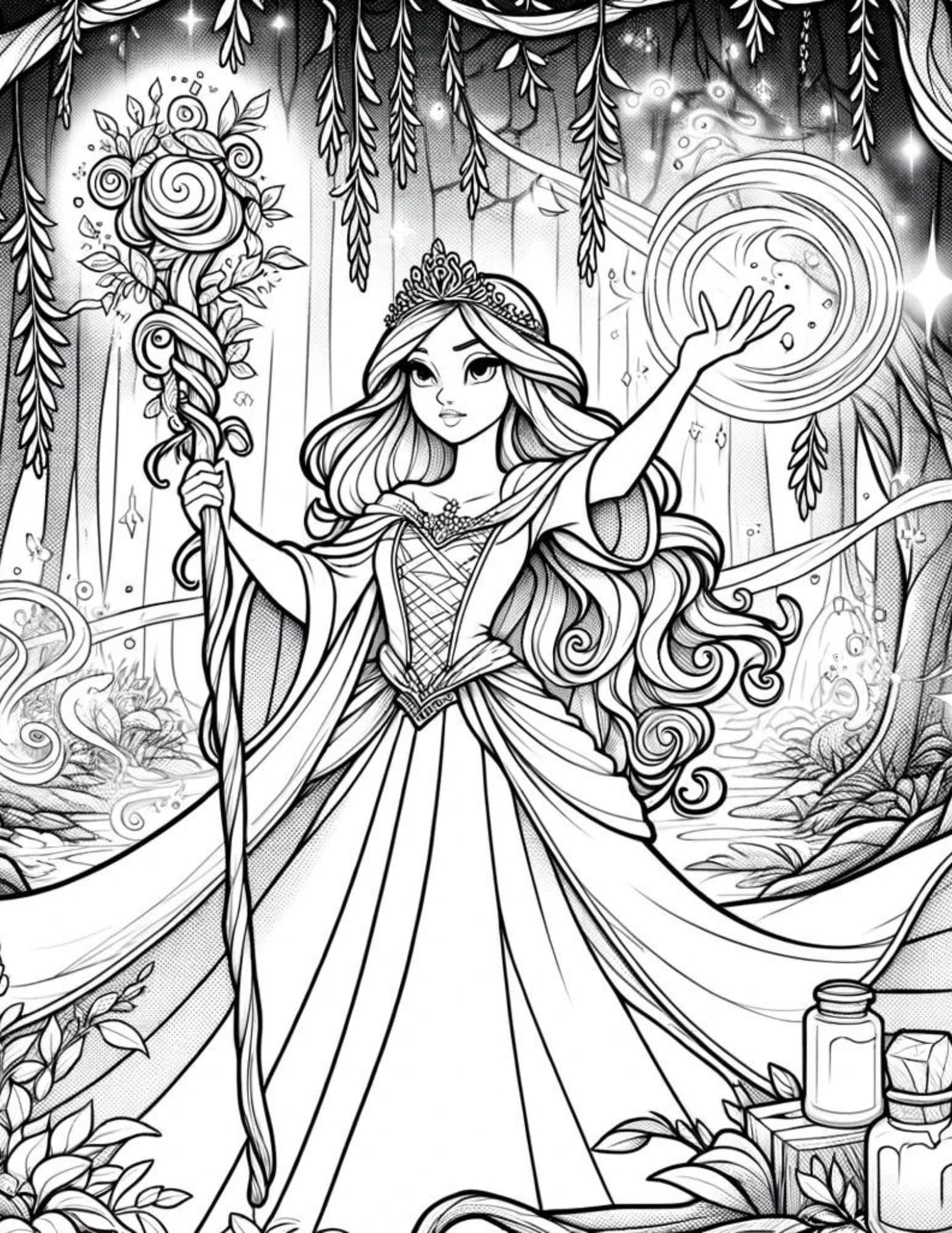 20 Pages Princess Printable Colouring Pages for Kid and Adult ...