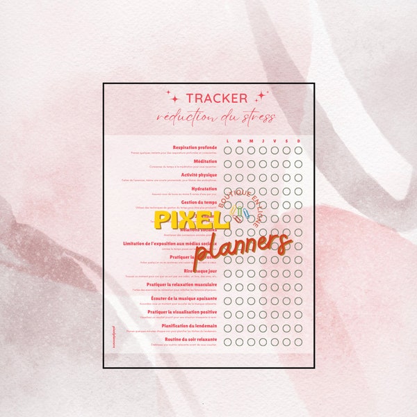 Tracker - pink stress reduction