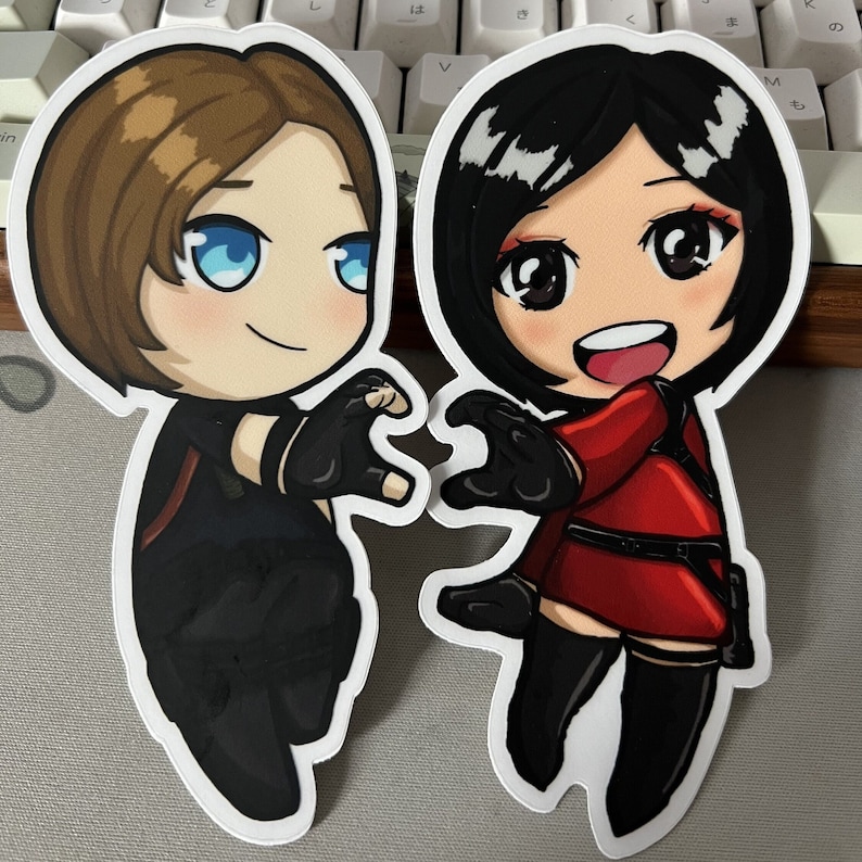 Leon Kennedy & Ada Wong Chibi HEART Sticker Resident Evil - Etsy Australia