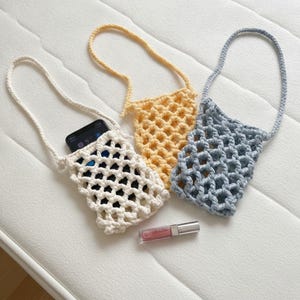 Easy Macrame Mesh Phone Bag Crochet Pattern, Beginner Friendly Phone Pouch Pattern, Digital Download