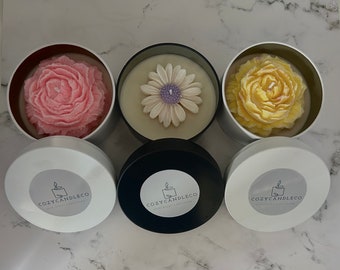 8oz Assorted flower candles