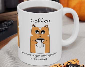 Grappige kat mok grappige koffie citaat koffie liefhebber kat minnaar cadeau moeder huidige vader aanwezig perfecte cadeau