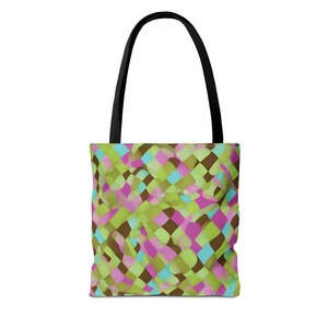 retro golvende geruite draagtas tote bag minnaar elke dag tas cadeau idee cadeau voor moeder aanwezig moederdag moederdag cadeau afbeelding 3