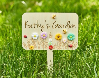 Benutzerdefiniertes Gartenschild, personalisiertes Gartenschild, Holzschild für den Außenbereich, Familiengartenschild, Gartengeschenk, Muttertagsgeschenk, Geschenk für Pflanzenliebhaber