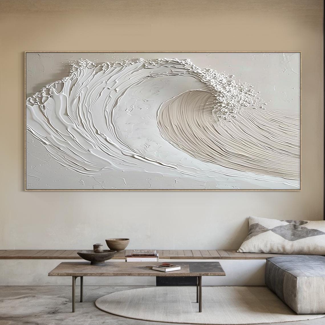 White waves textural art - Etsy 日本