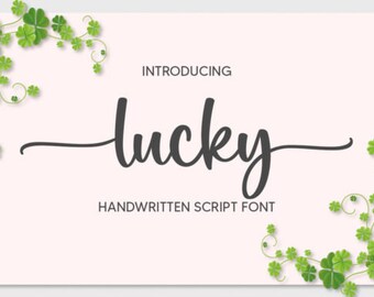 Lucky Font, Schriftarten mit Tails, rustikale Schriftarten, fettgedruckte Schriftarten, Farmhaus-Schriftarten, Country-Schriftarten, Schriftarten für Cricut, Procreate-Schriftarten